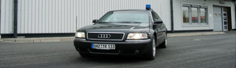 Armored Audi A8L (D2), produced by TRASCO for AUDI AG