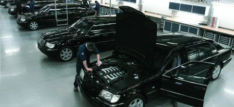 TRASCO stretched and armored limousine based on the Mercedes-Benz S-Class W140
