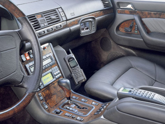 Interior of a TRASCO stretched limousine based on the Mercedes-Benz W140