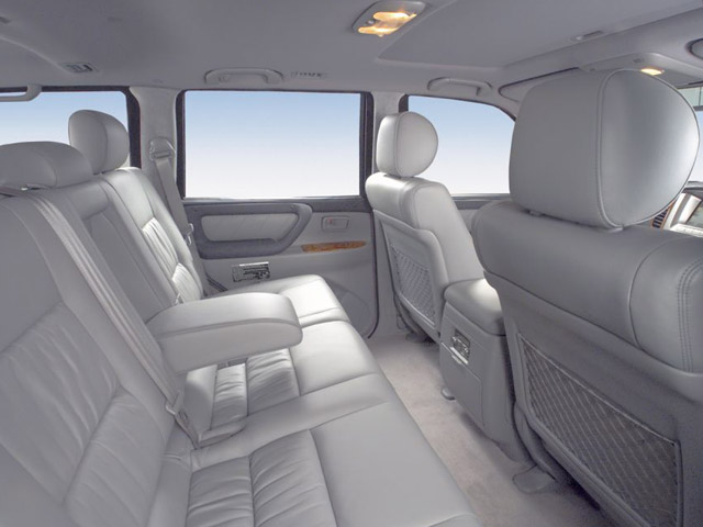 Rear seats of the armored Toyota Land Cruiser 100 by TRASCO
