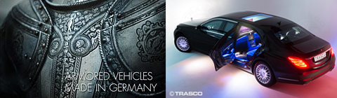 Armored Vehicles Made in Germany: armored limousine based on the Mercedes-Benz S-Class by Trasco Bremen