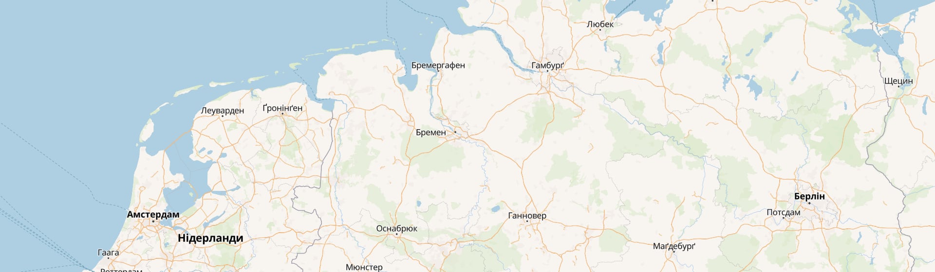 Карта Північної Німеччини з розташуванням TRASCO в Бремені, для орієнтації – Гамбург, Ганновер і Берлін