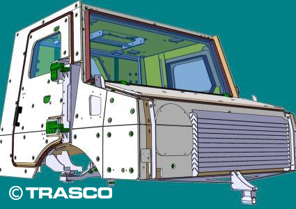 CAD-модель броньованої кабіни вантажівки на базі Mercedes-Benz Unimog