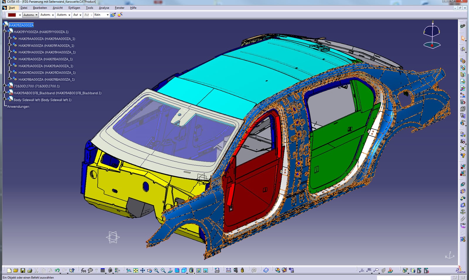 OEM-Entwicklung bei TRASCO, Panzerungskonstruktion in CATIA