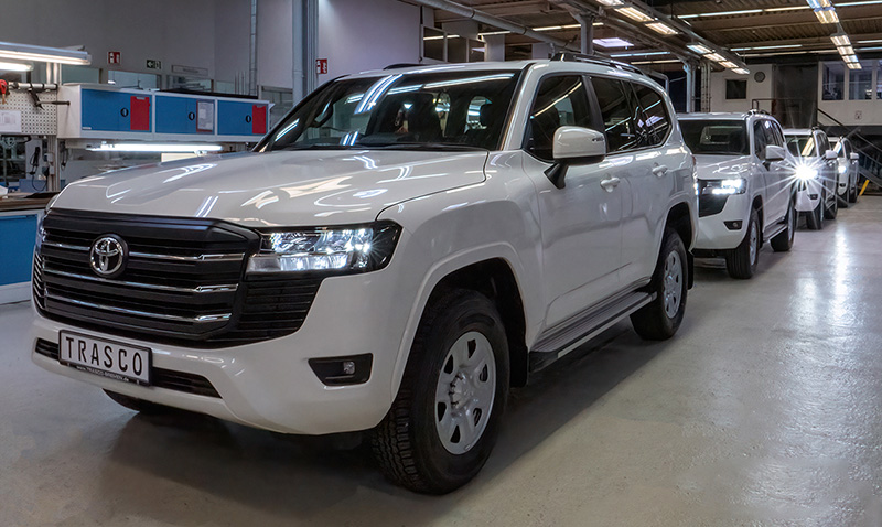 Gepanzerter Toyota Land Cruiser aus dem Lagerbestand von TRASCO