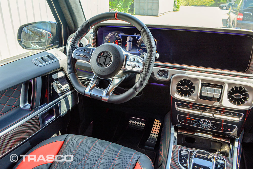 SUV blindé sur base du Mercedes-Benz G 63 AMG, détail du poste de conduite
