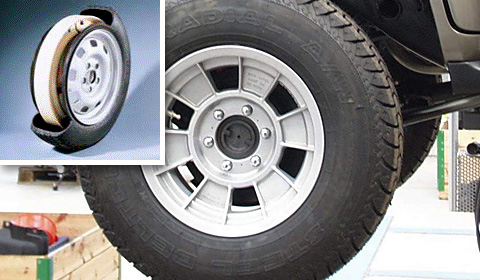 Jante renforcée avec système de roulage à plat du Nissan Patrol Peacekeeper blindé