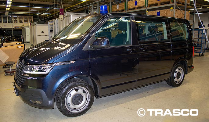 Volkswagen Multivan blindé de TRASCO dans l’usine TRASCO